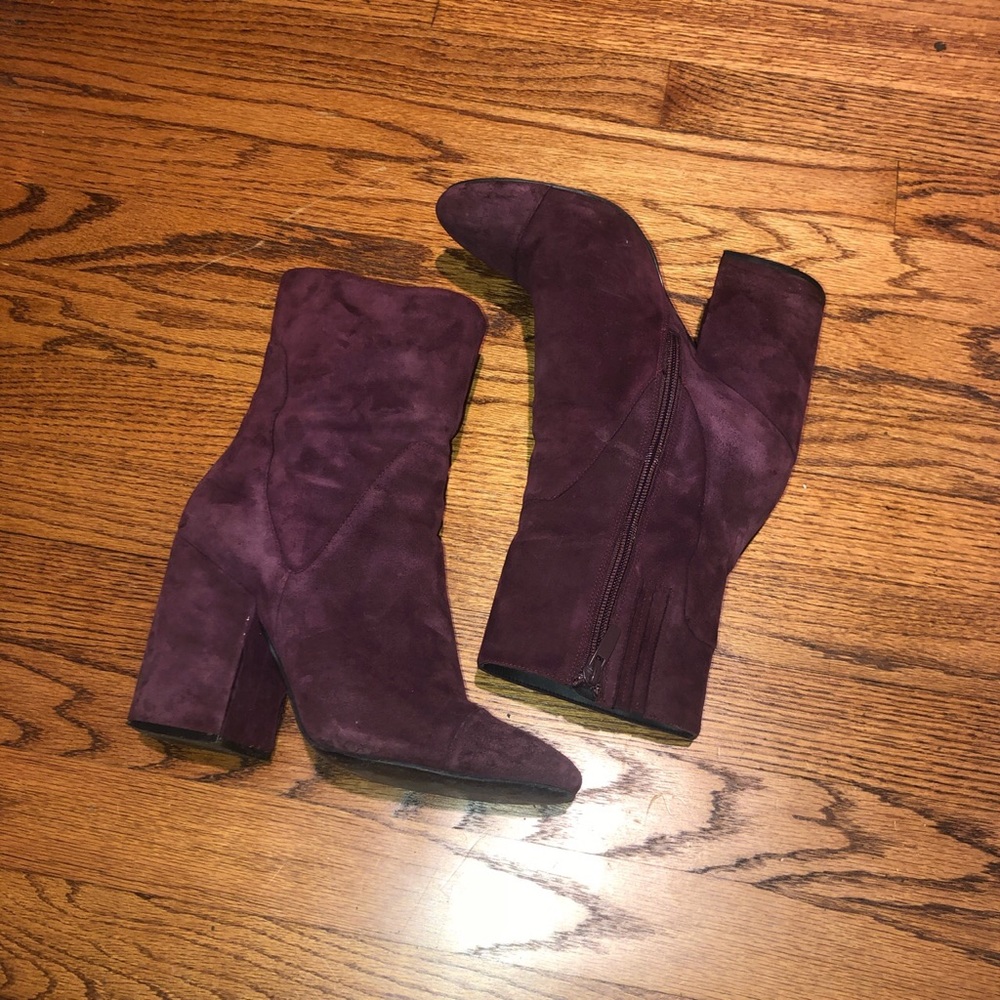 Kendall & Kylie Purple Block Heel Boots